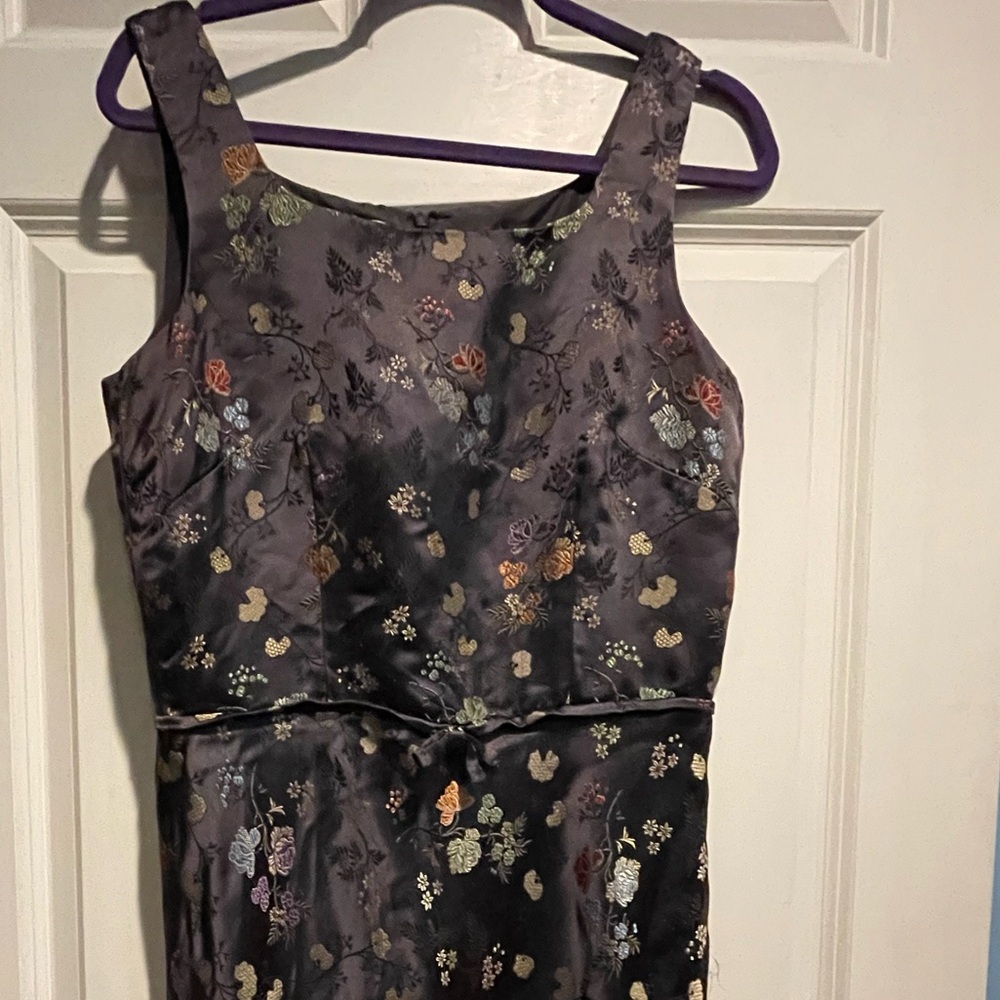 Vintage Yves Cossette Depeche Mode Floral Print Dress - Purple. Sz 12